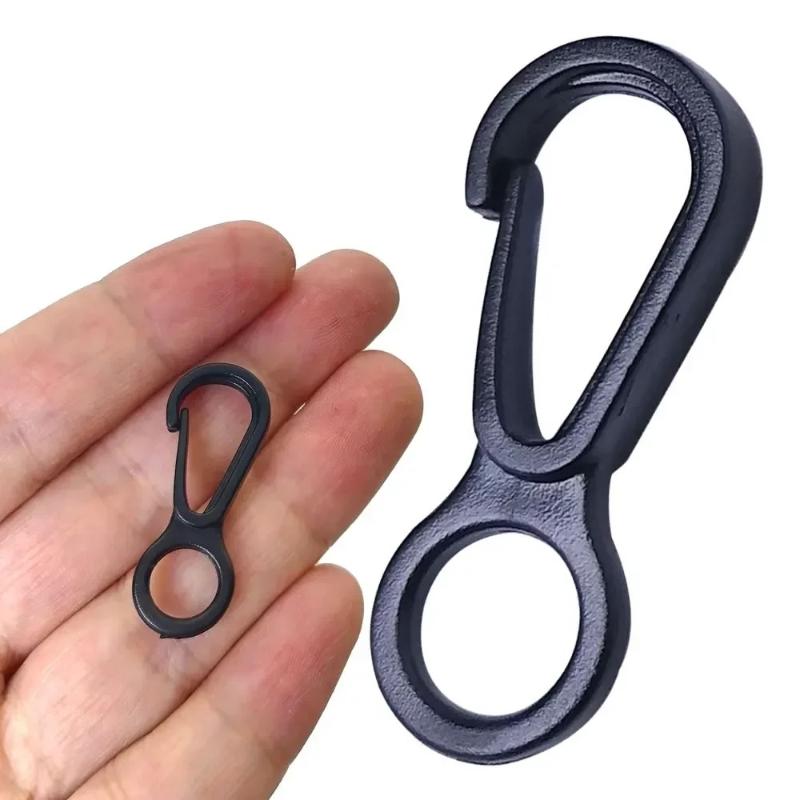 Outdoor Activities In Camping - 20Pcs Durable Black Plastic Snap Hooks