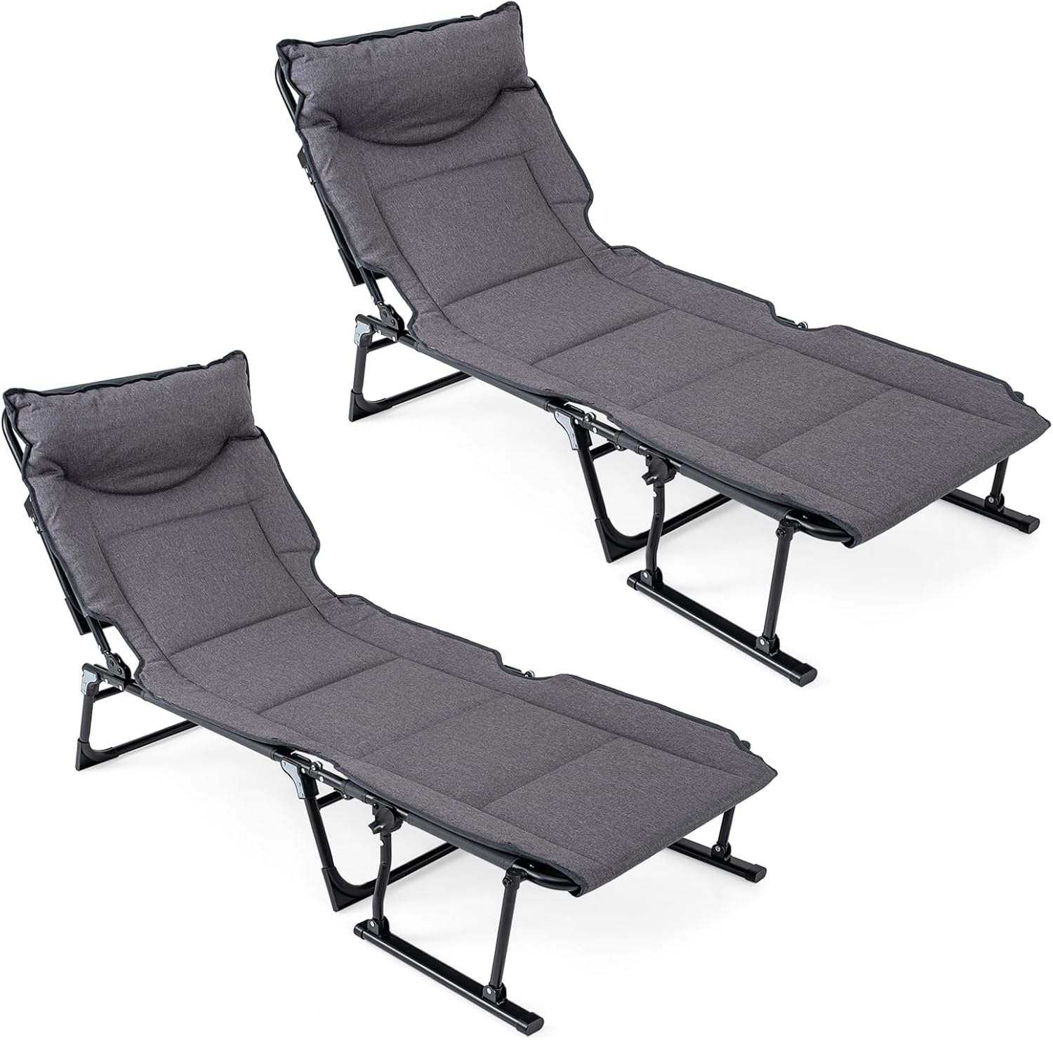 Outdoor Camping Folding Chair - Folding Patio Lounge Chair Set Of