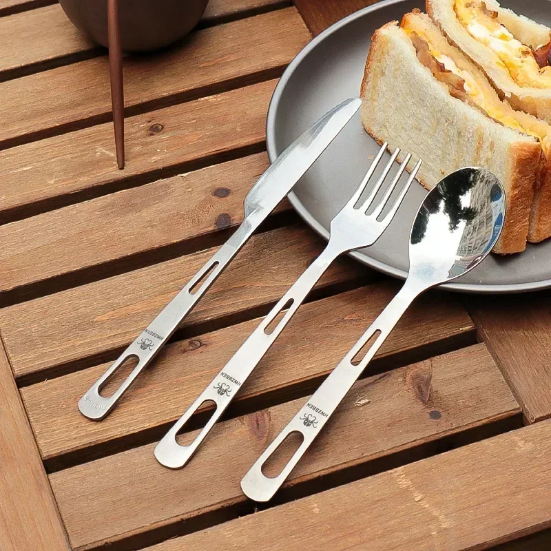 Outdoor Camping Dining Set - HWZBBEN Titanium Fork Spoon Knife Set