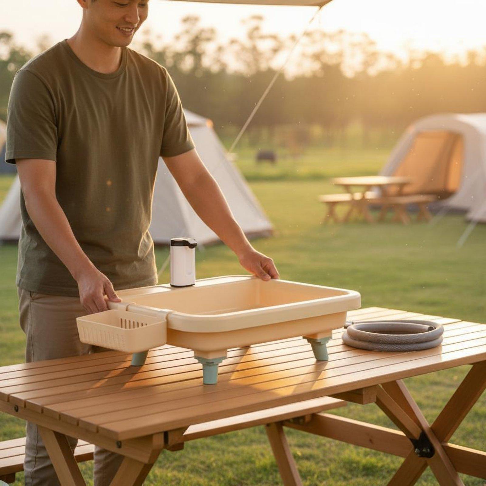 Portable Camping Sink with Bui - Outdoor Camp review and price