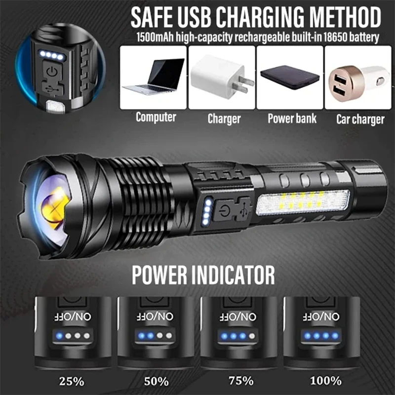 Powerful LED Flashlight Rechar - Outdoor Camping And Fishing review and price