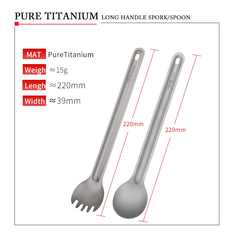 TiTo Titanium Spork Spoon Long - Outdoor Camping Dining Set review and price