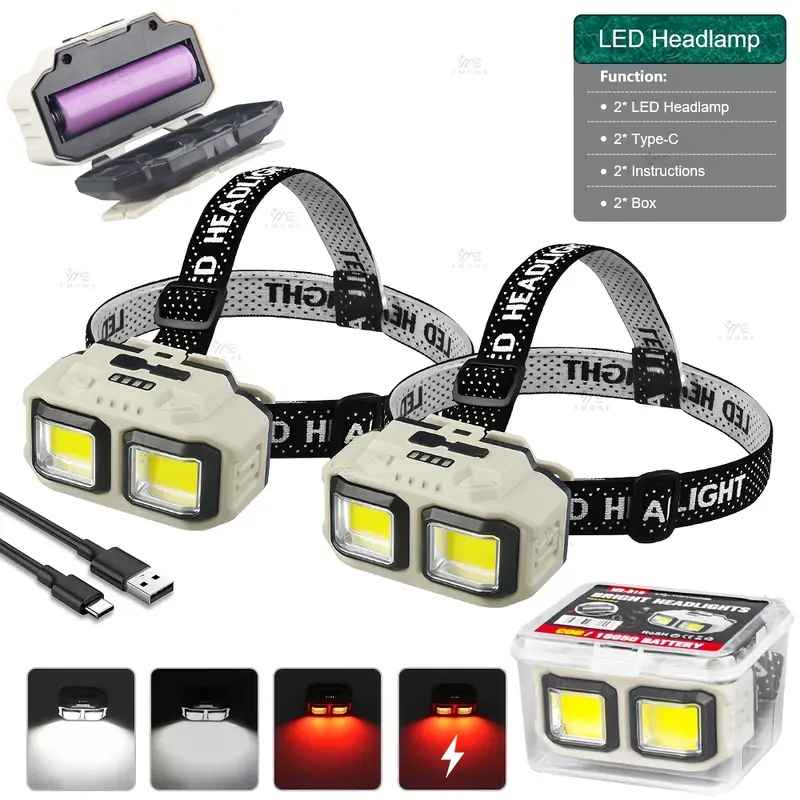 COB LED Headlamp Rechargeable  - Headlamp review and price