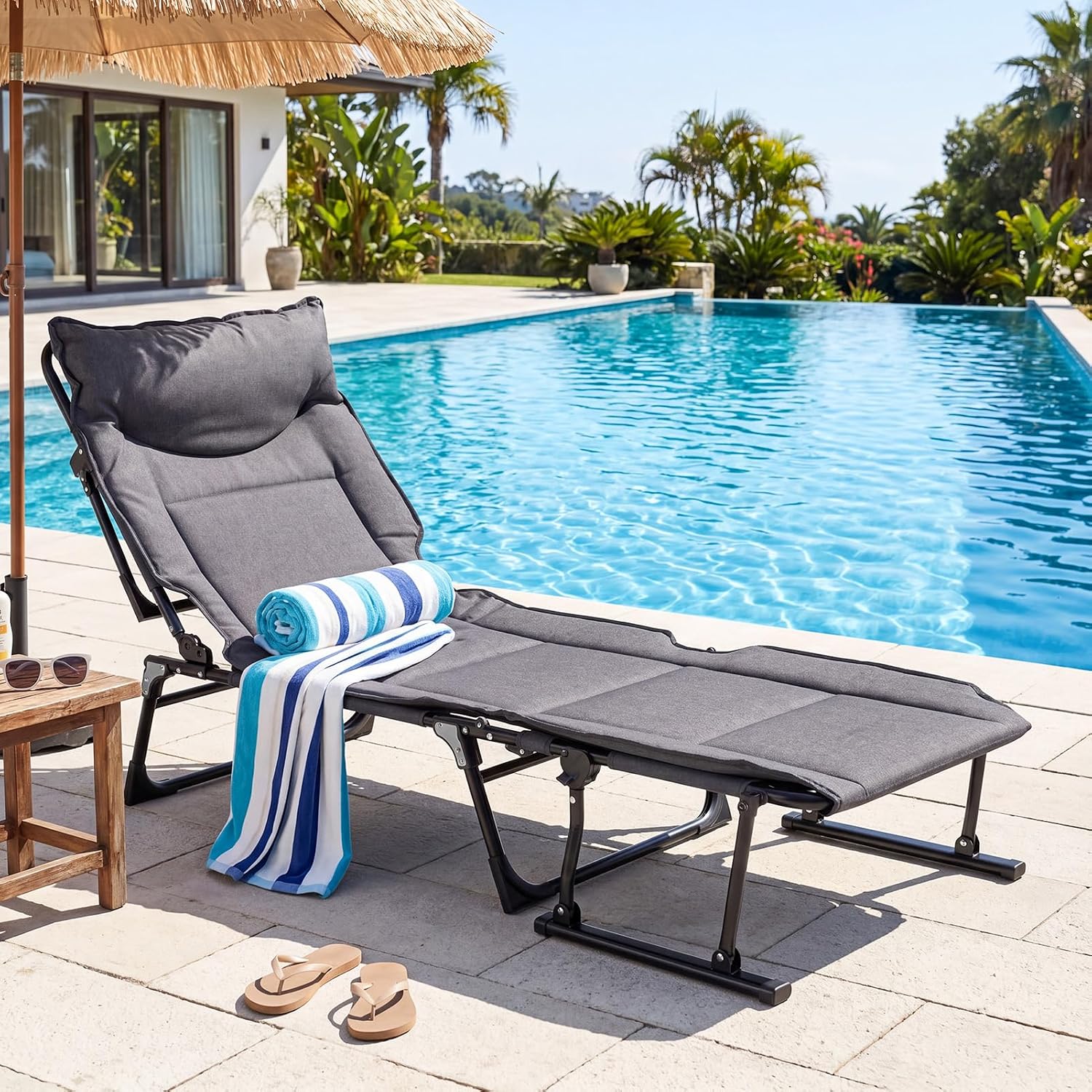 Folding Patio Lounge Chair Set - Outdoor Camping Folding Chair review and price