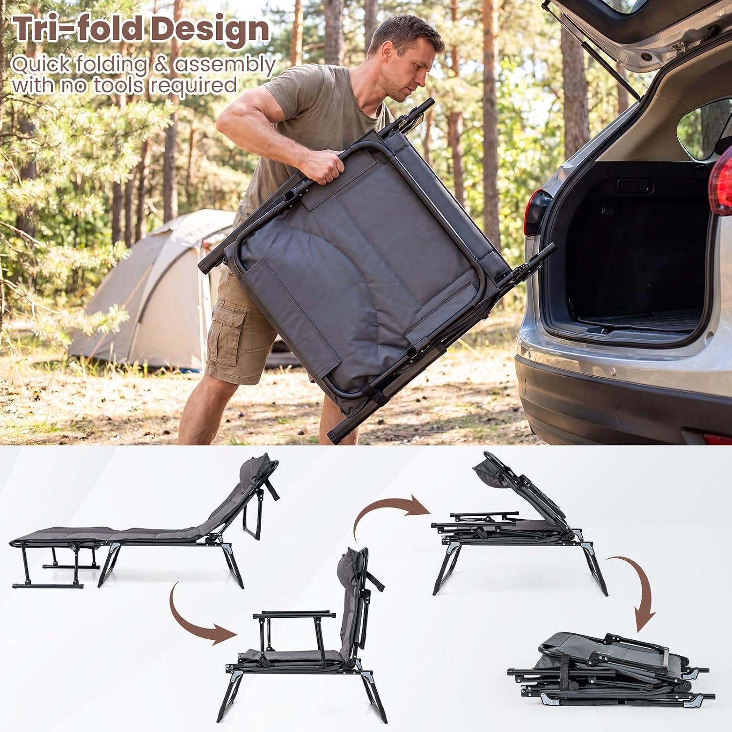 Folding Patio Lounge Chair Set - Outdoor Camping Folding Chair review and price