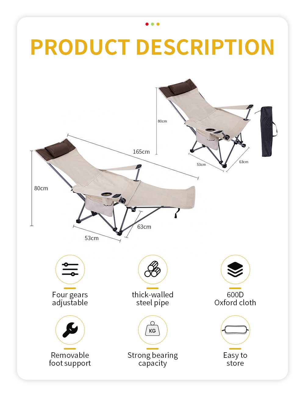 Portable Folding Reclining Cha - Outdoor Camping Folding Chair review and price