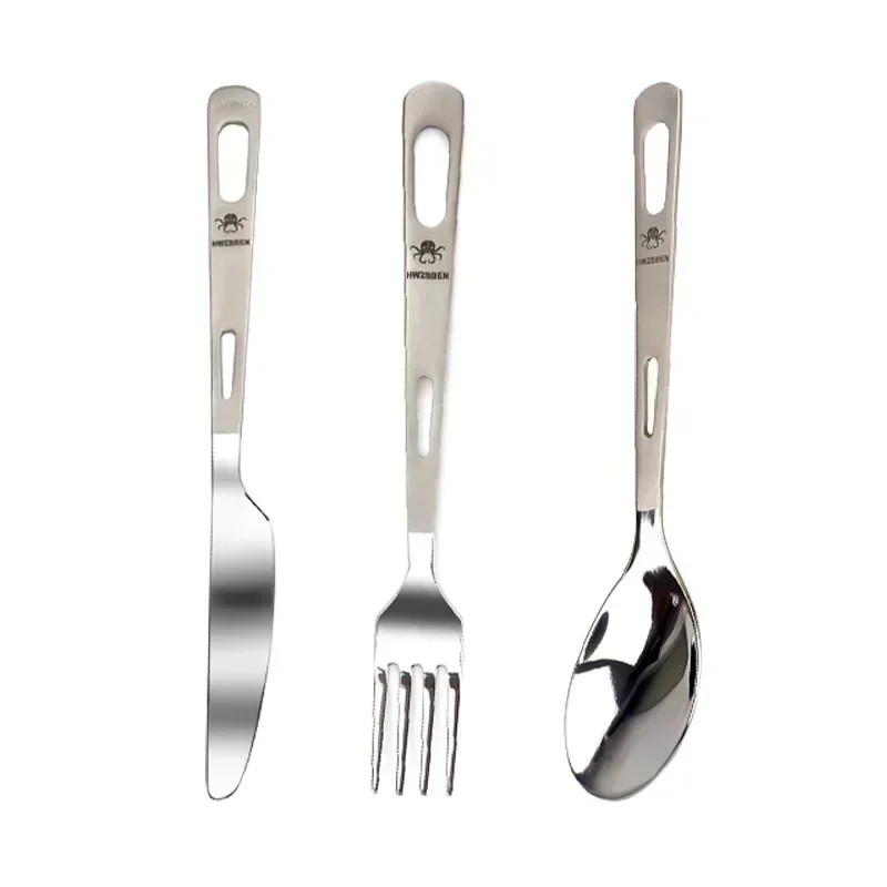 HWZBBEN Titanium Fork Spoon Kn - Outdoor Camping Dining Set review and price
