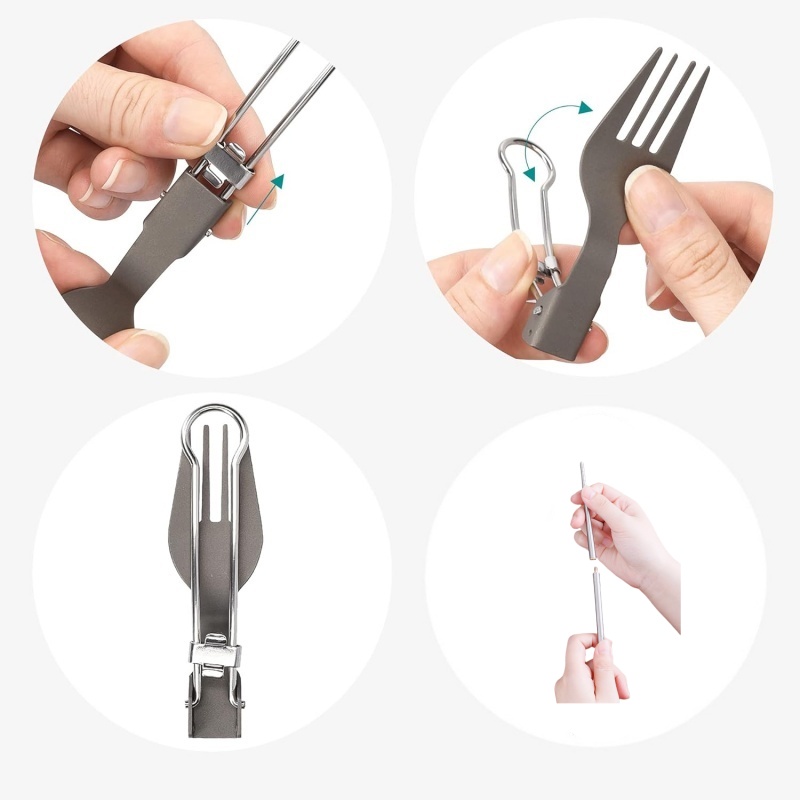 Titanium Foldable Utensil Set  - Outdoor Camping Uk review and price