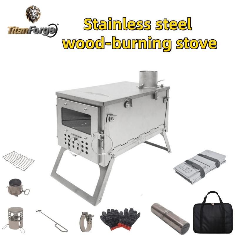 Folding Wood Stove, Stainless  - Outdoor Camping Wood Stove review and price