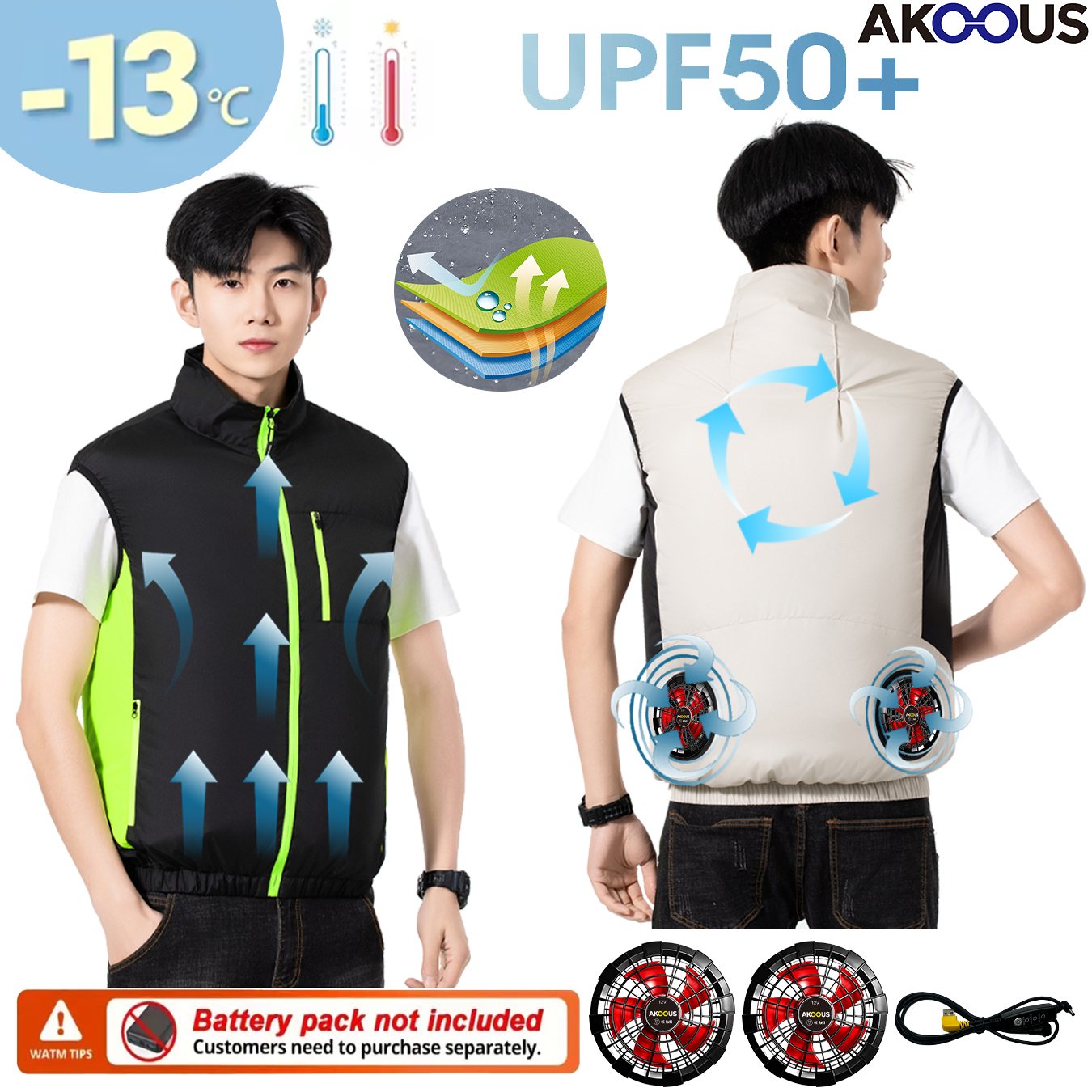 12V 5V USB Cooling 4 Fans Vest - Outdoor Camping Air Conditioner review and price